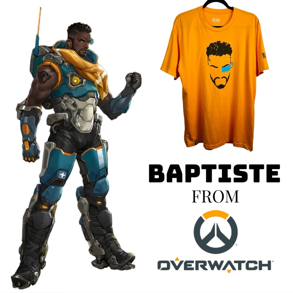 Overwatch x Blizzard Entertainment Orange Graphic Tee – Men’s Size L